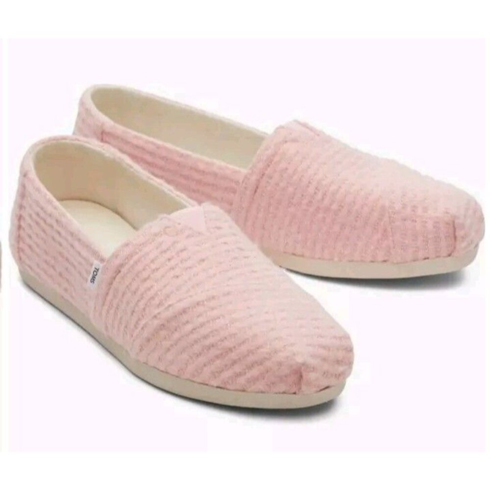 8 TOMS Alpargata Pink Textured Woman's Slip-on Shoe